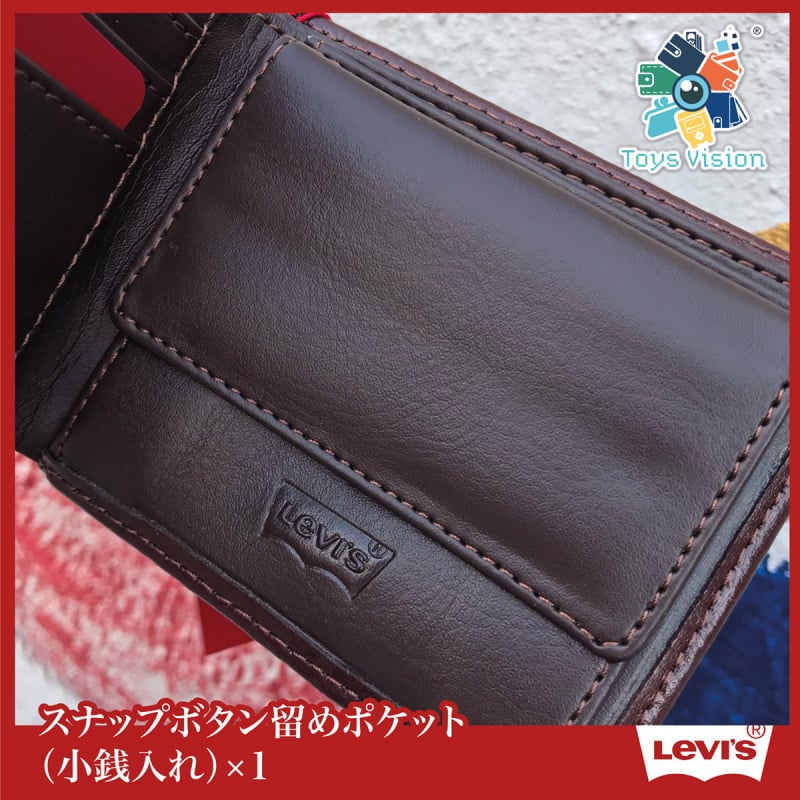 日本版 Levi’s Mens’ Leather Coins Wallet 鐵牌Logo [黑色 / 深啡色]