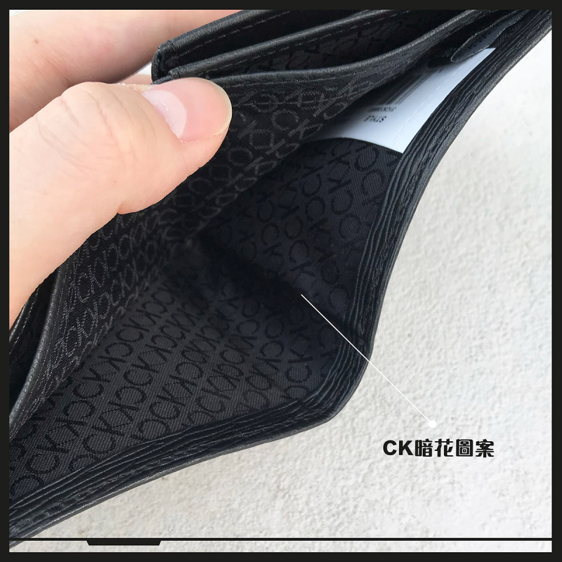 Calvin Klein (CK) RFID Men’s Leather Wallet 真皮銀包, 黑色 [橫間紋]