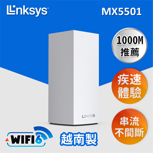 Linksys Atlas 6 Pro AX5400雙頻 MX5501 WiFi6網狀路由器 (1支裝)