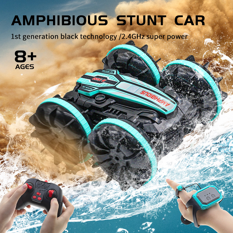玩具車Amphibious RC Car Remote Control Stunt Car Vehicle Double-sided Flip  Driving Drift Rc Cars Outdoor Toys for Boys - 波嚕嚕玩具店
