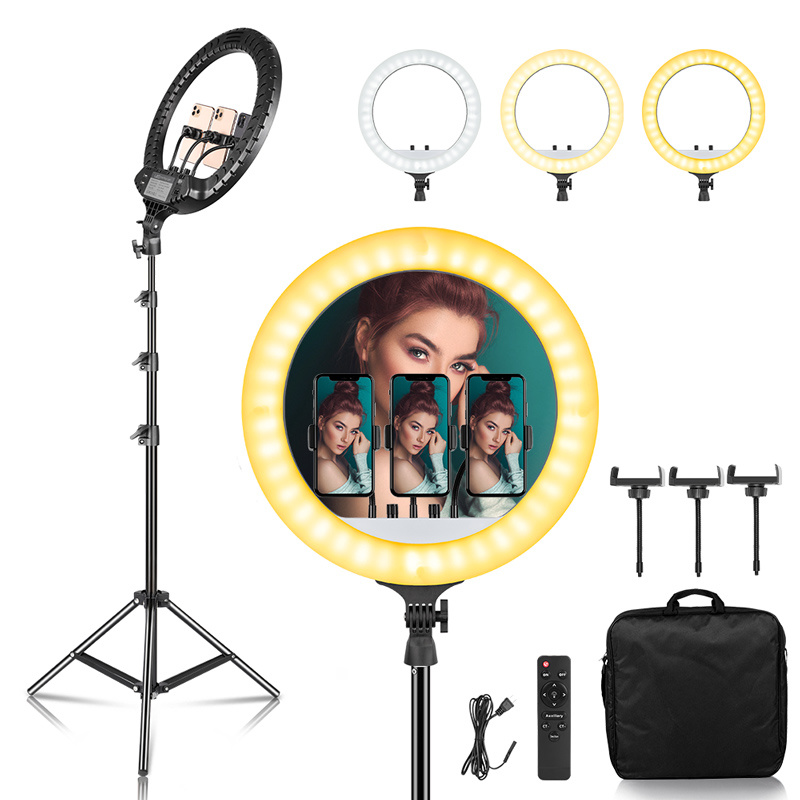 手機燈18 Inch Selfie Ring Light LED Video Lamp With Tripod Stand Phone Clip  For YouTube Live Light Photo Photography Studio - 匯佰通訊