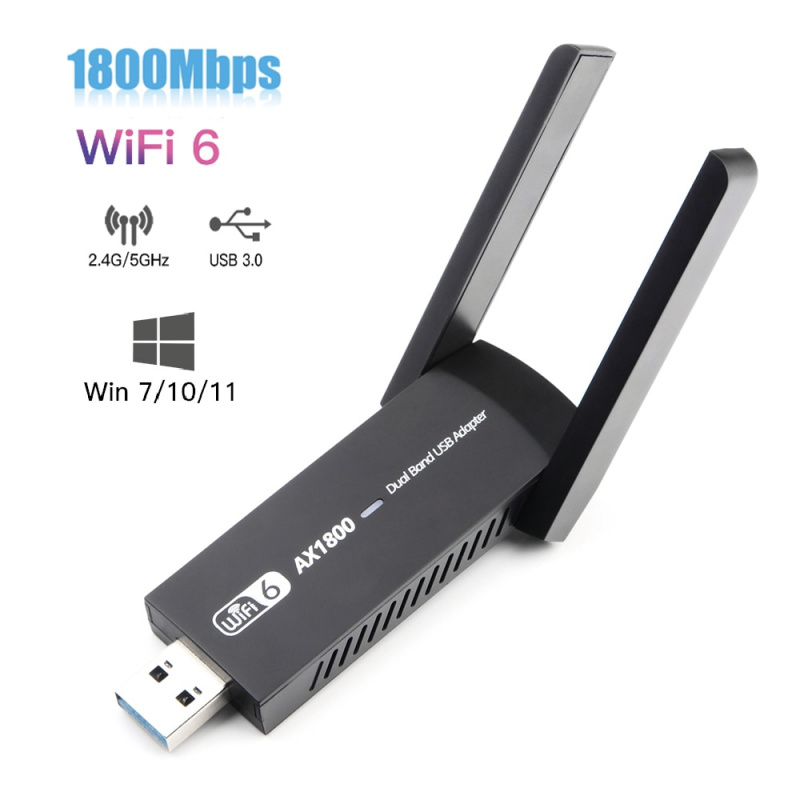 USB WiFi 6 適配器1800Mbps 網卡5 GHz WiFi6 加密狗雙頻遠程WiFi5 無線5ghz 5.8G Wi Fi 天線-  幻維電腦匯