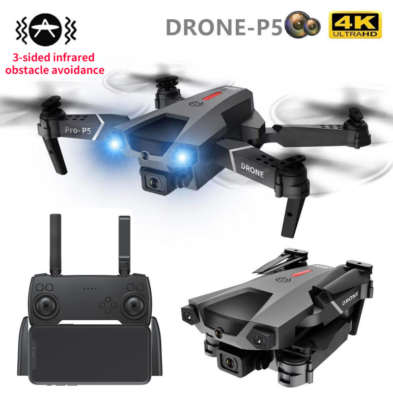電動玩具P5 Drone Professional 4K Dual HD Camera Aerial FPV Wifi Photography  Infrared RC Quadcopter Helicopter Foldable Gi - 波嚕嚕玩具店