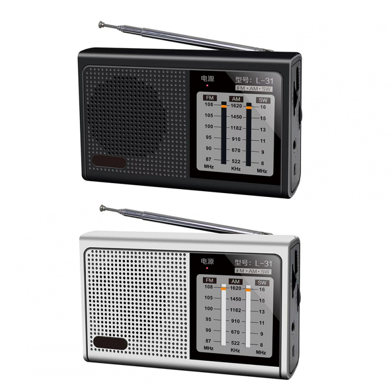 L-31 Radio Receiver Mini Portable Full Band Radio Handheld USB Rechargeable  FM AM SW Retro Speaker Devices w R - 健康營