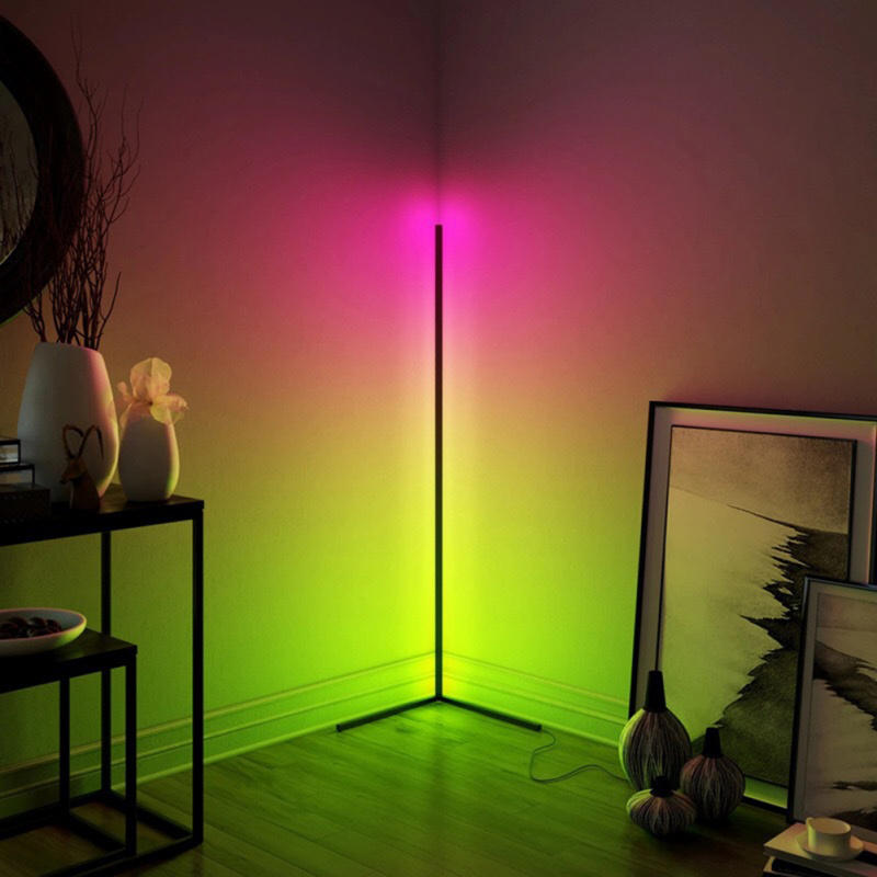RGB Corner Floor Lamp Modern LED Rod Standing Lamp for Living Room Bedroom  Atmosphere Decorative RGB Floor Light - 博實電器