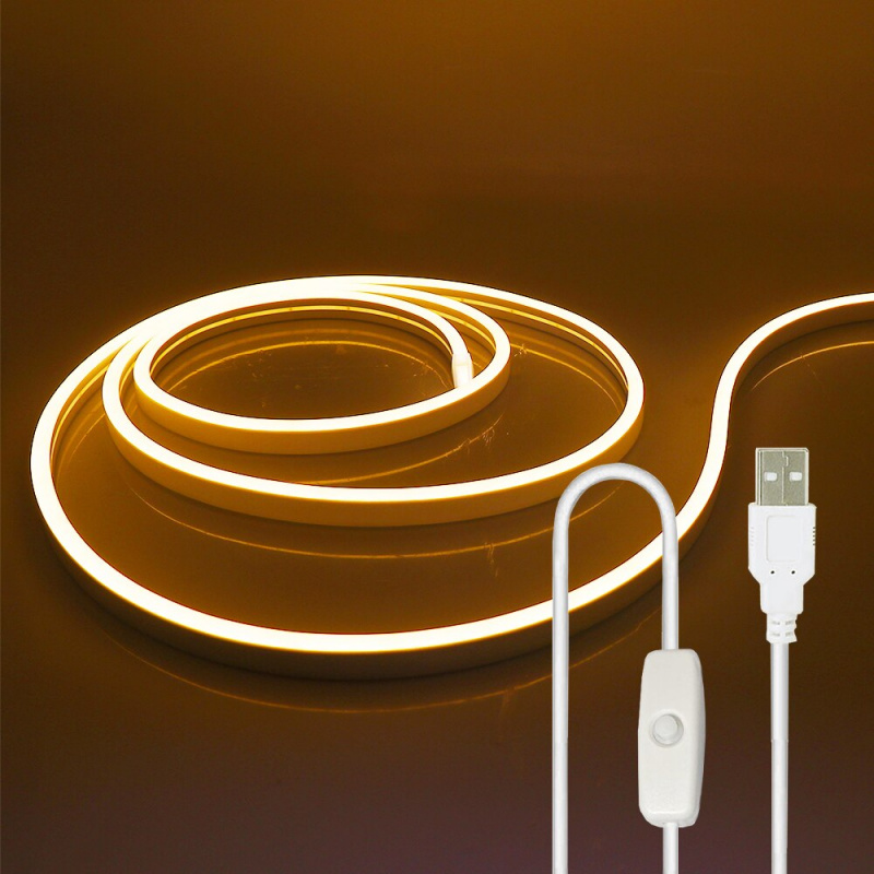 5V USB LED Neon Light Strip Dimmable Flexible Neon Sign Tape 2835 120LED m  With Dimmer Led Ribbon 0.5m 1m 2m 3m 5m DIY De - 精仕數碼