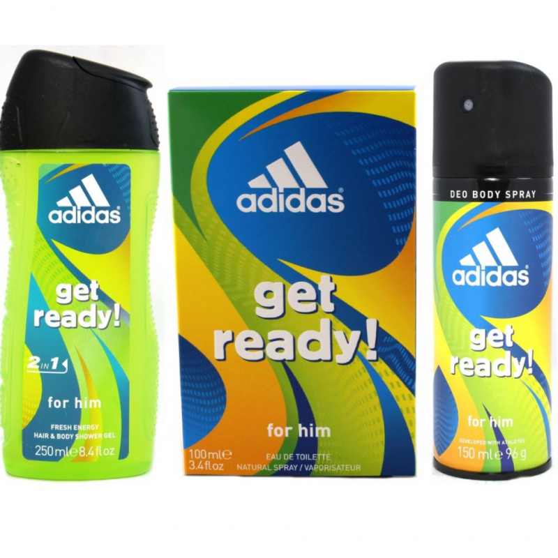 ADIDAS Get Ready 3Pc Set With Adidas Pouch - PERFUME STATION