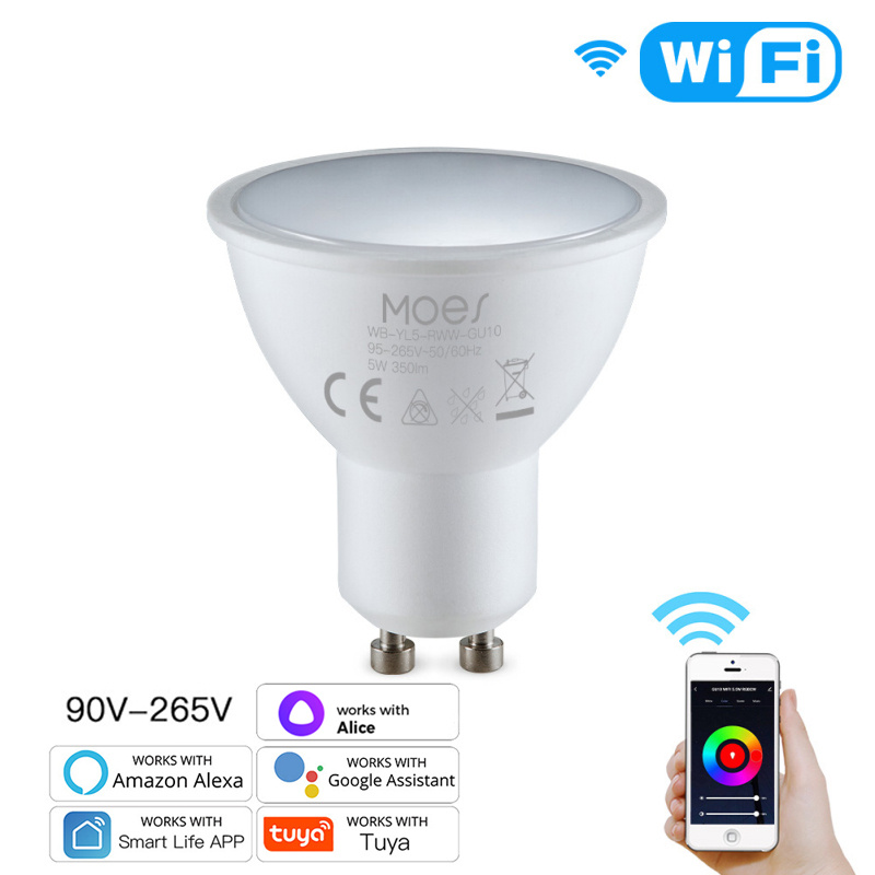 Smart For Home LED Light Bulb GU10 220V 110V Spot RGB White Work With Alexa  Google Home Magic Changeable Lamp Lampada Decoration - 精仕數碼