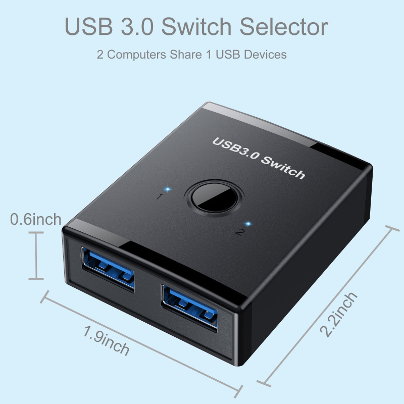 USBUSB Switch KVM USB HUB 3.0 Switcher Selector KVM Switch for PC Keyboard  Mouse Printer 1 PC Sharing 2 Devices USB Swi - 健康營