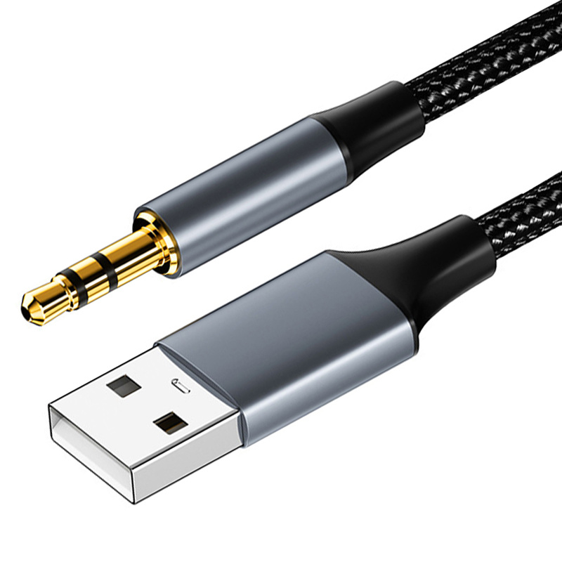 STIAYS USB to 3.5mm Aux Audio Cables USB A to 3.5 Male Jack AUX Headphone  Speaker Microphone Sound Card Auxiliary Adapters Cable - 支持電子消費券