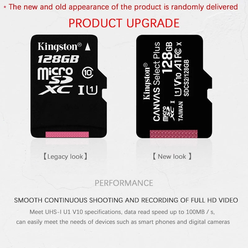 Kingston Canvas Select Plus microSD Card Class10 carte sd memoria 128GB  32GB 64GB 256GB 16G 512G TF Flash Memory Ca - 支持電子消費券