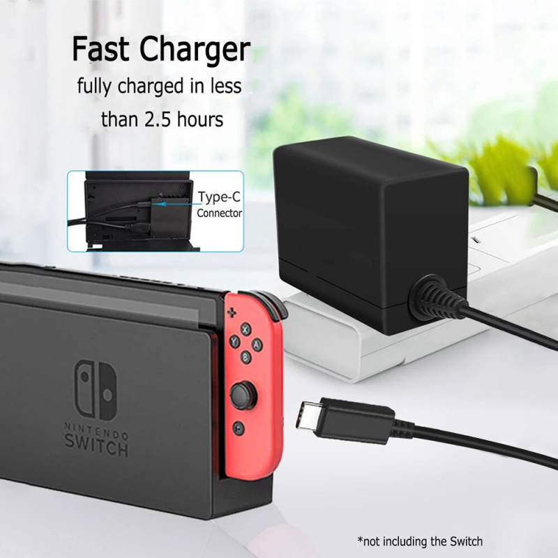 Original Charger For Nintendo Switch Charger Fast Charging Travel Wall  Power Adapter TV Mode 5ft 1.5m PD Charger For NS Lite - 黑石矩陣數碼科技