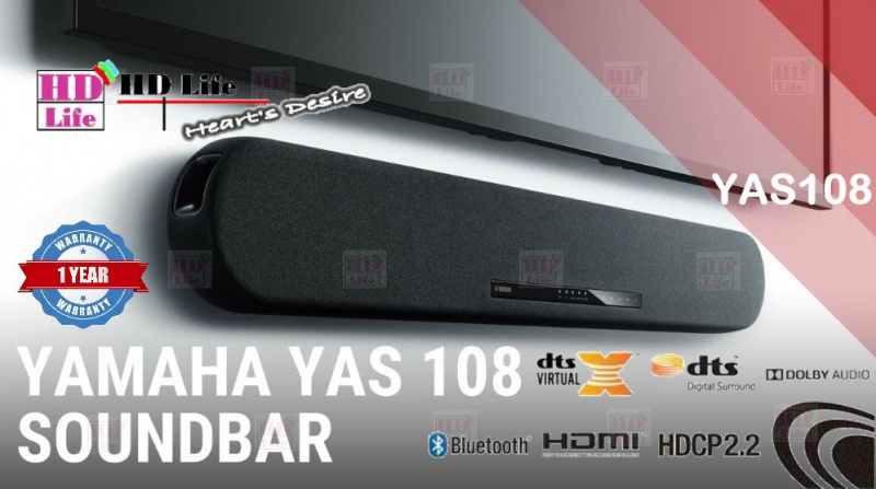 Yamaha YAS-108 Soundbar with DTS Virtual X ready - HD Life 高清生活