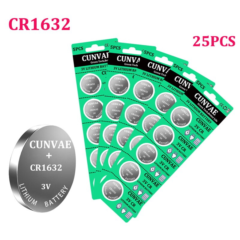 25pcs lot Button Battery CR1632 Lithium Coin Cell Batteries 3V LM1632 BR1632  ECR1632 CR 1632 Electronic Watch Toy Remote battery - 精仕數碼