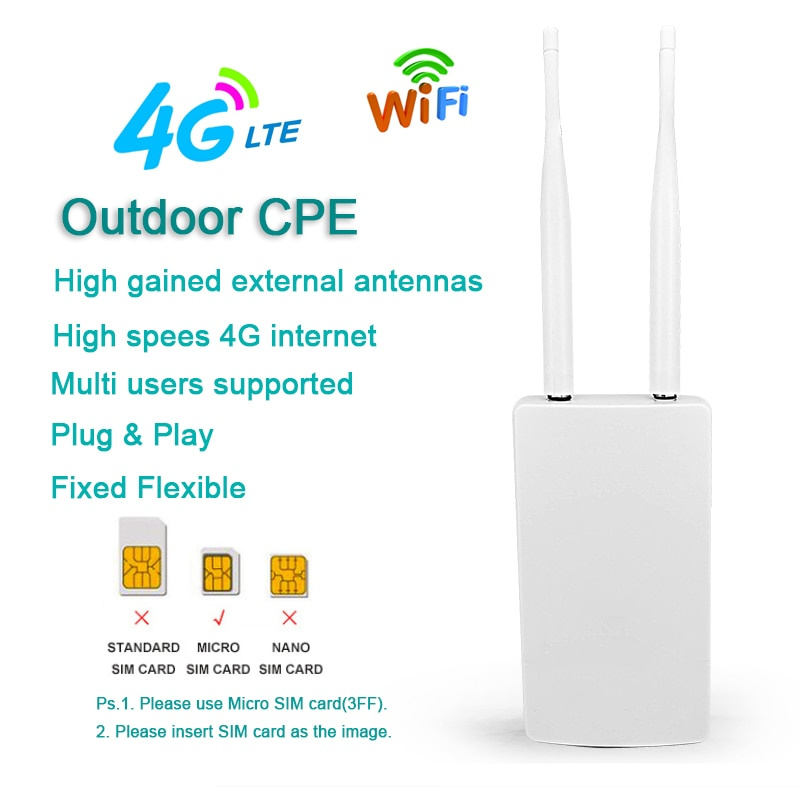 Outdoor 4G LTE WiFi Router 150M Wireless WAN LAN Port Monitor Wi-Fi AP Sim  Card Slot Hotspot Waterproof CPE Modem - LUCAS 商品總匯