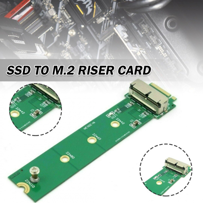 適用於MacBook Air Pro PCI-e 適配器轉換器卡Memoria Ram 12+16 針SSD 至M.2 Key 適用於PC  電腦配件C26 - 誠品匯電器