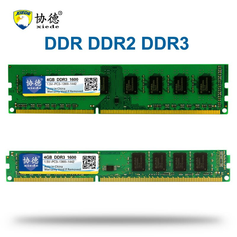 Xiede DDR 1 2 3 DDR1 DDR2 DDR3 512MB 1GB 2GB 4GB 8GB 16GB Computer Desktop  PC RAM Memory Module PC PC2 PC3 1600MHz 800MHz 400MHz - 江海電腦