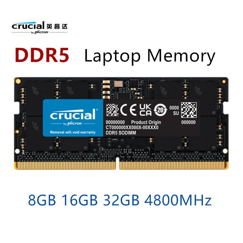 原裝Crucial 英睿達DDR5 RAM 8GB 16GB 32GB 4800MHz CL40 1.1V 適用於筆記本電腦內存- 江海電腦