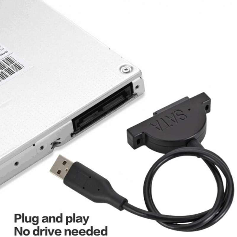 USB 2.0 轉Mini Sata II 7+6 13 針適配器SATA 轉USB 光驅電纜適用於筆記本電腦CD DVD ROM  超薄驅動轉換器電纜- 誠品匯電器