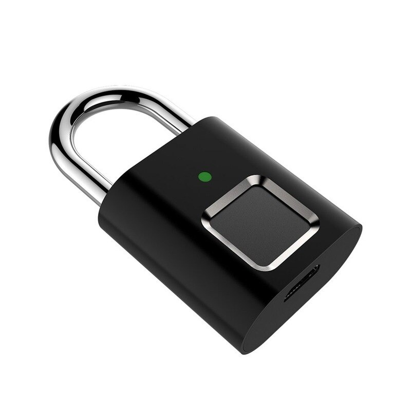 Smart Padlock Door Lock 0.1 Second Unlock Portable Anti-theft Fingerprint  Lock L34 USB Rechargeable Fingerprint Lock - 黑石矩陣數碼科技