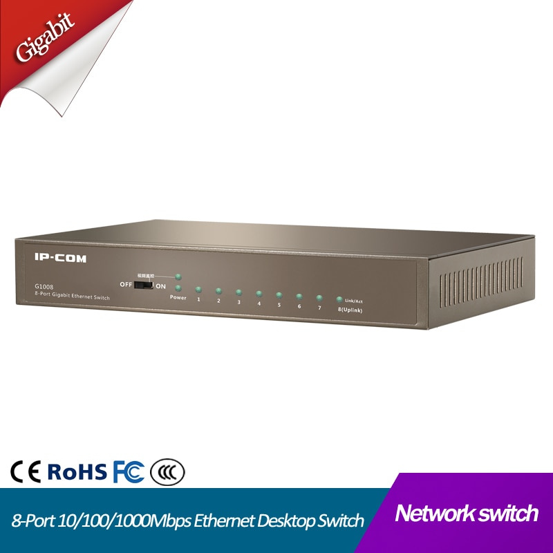 8 Port Gigabit Unmanaged Desktop Switch lan ethernet hub rj45 Full-Duplex 8  port 10 100 1000Mbps network eth - LUCAS 商品總匯