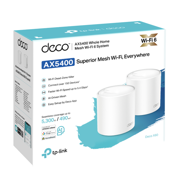 TP-Link Deco X60 AX5400 802.11ax Wi-Fi 6 Mesh Router