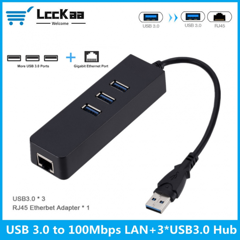 USB Ethernet USB 3.0 to 100Mbps RJ45 USB HUB for Computer Xiaomi Mi Box 3 S  Set-Top Box Ethernet Adapter USB Lan Network Card - LUCAS 商品總匯