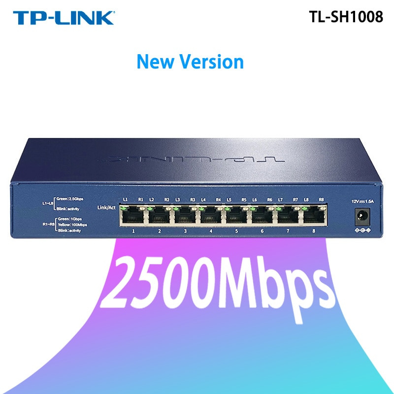Tp-link network switch 2.5g switch ethernet 8-port 2500mbps 2.5gbps switch  RJ45 switch TL-SH1008 Plug and play - LUCAS 商品總匯