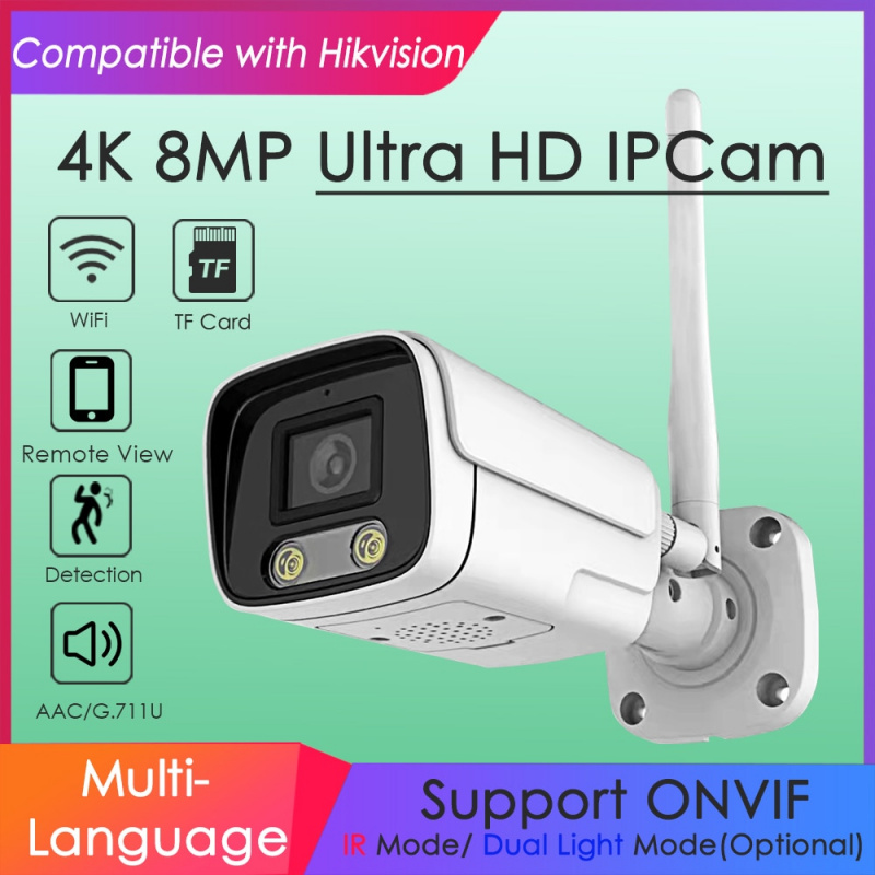 Wireless Wifi IP Camera 4K 8MP IMX415 Hikvision Compatible IR Dual Light TF  Card Slot Storage for Home Video Security Outdoor - LUCAS 商品總匯