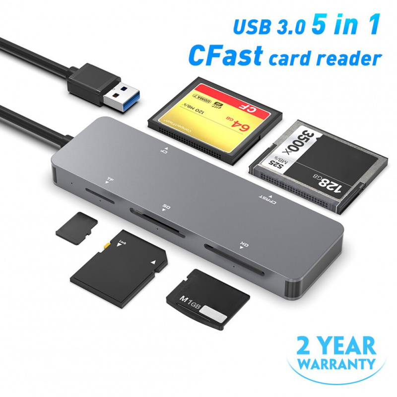 USB Type-C 3.0 Card Reader For CFast SD CF XD Secure Digital TF Cardreader  Flash Card High Speed HUB for Lapt - 健康營