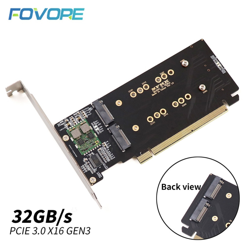 PCI Express 3.0 x16 to 4Port M.2 NVME SSD Adapter Raid Card VROC Riser card  Support 2230 2242 2260 2280 M.2 NVME AHCI SSD for PC - 江海電腦