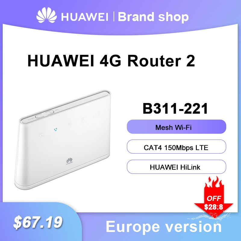 Original Huawei 4G Router 2 mesh wifi B311-221 modem 4G WiFi with SIM Card  slot Cat4 LTE Outdoor Router repeater VPN APP Contro - LUCAS 商品總匯