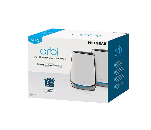 Netgear Orbi 三頻 Mesh WiFi 6 無線網絡系統 (2件裝) [RBK852]