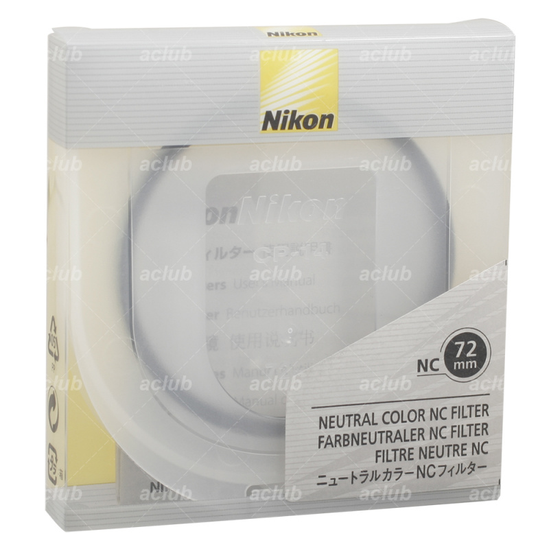 原裝正貨- NIKON 尼康72mm NC-72 中性顏色濾鏡保護濾鏡Neutral Color Filter Clear Lens  Protector - A1Shop