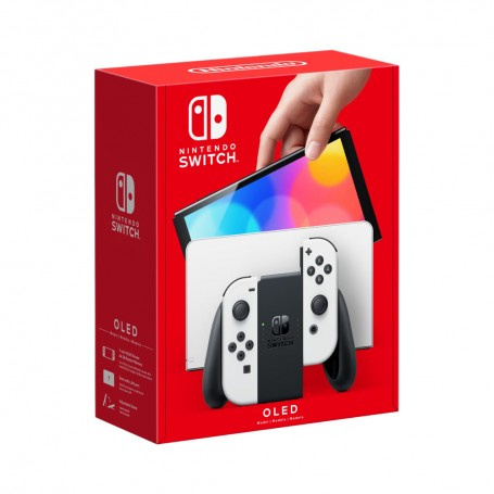 Nintendo Switch (OLED款式)遊戲主機 [2色]+玻璃保護貼+黑色收納包
