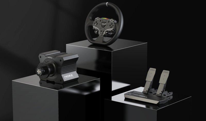 MOZA Racing R5 直驅方向盤套裝 (5.5nm基座+ES方向盤+SRP Lite雙腳踏+桌面夾)
