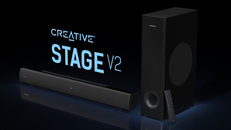 Creative Stage V2 2.1 Soundbar and Subwoofer with Clear Dialog and Surround  by Sound Blaster - Comet