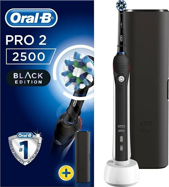 Oral-B PRO 2 2500 CrossAction Rechargeable Electric Toothbrush Black  Edition 充電電動牙刷- 黑色(連1支刷頭) - Five 1 Store