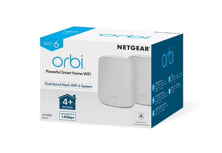 NETGEAR Orbi Mesh WiFi 6 專業級雙頻路由器 (2件套裝) [RBK352]