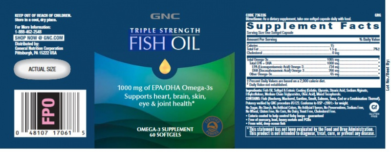 GNC 三倍強效深海魚油 DHA Fish oil 1000mg [120粒]