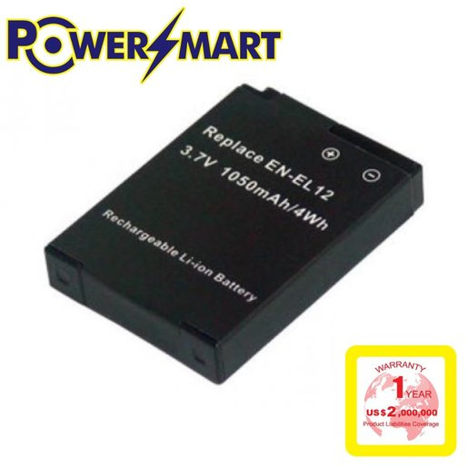 Powersmart - Nikon EN-EL12 相機代用鋰電池3.7V / 1050mAh / 4Wh - Well Power 宏力科技