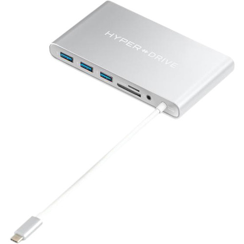 Hyper HyperDrive Ultimate USB-C Hub for MacBook, PC, USB-C Devices 11-in-1 [GN30-SILVER]