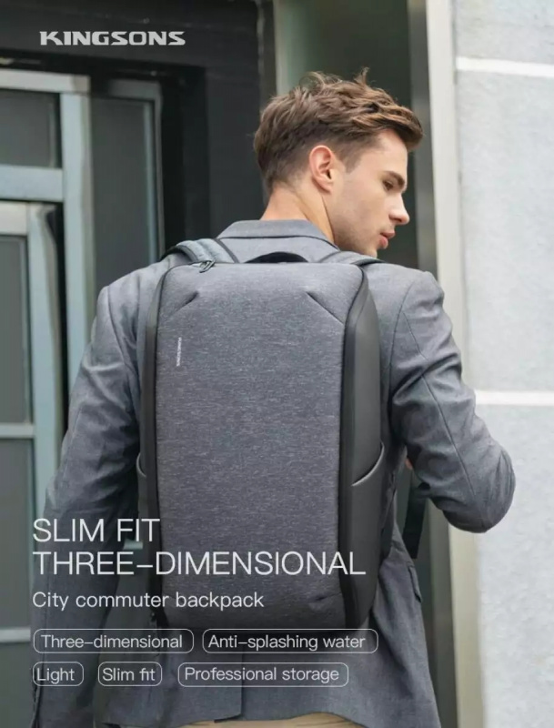 Kingsons CitySlim 15.6“ Waterproof Laptop Backpack