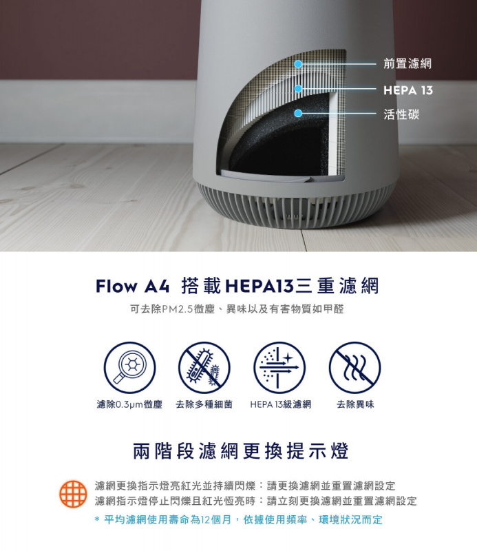 伊萊克斯 - FA41-402GY 空氣清新機 空氣淨化 HEPA13 抗菌濾網 Flow A4 ELECTROLUX