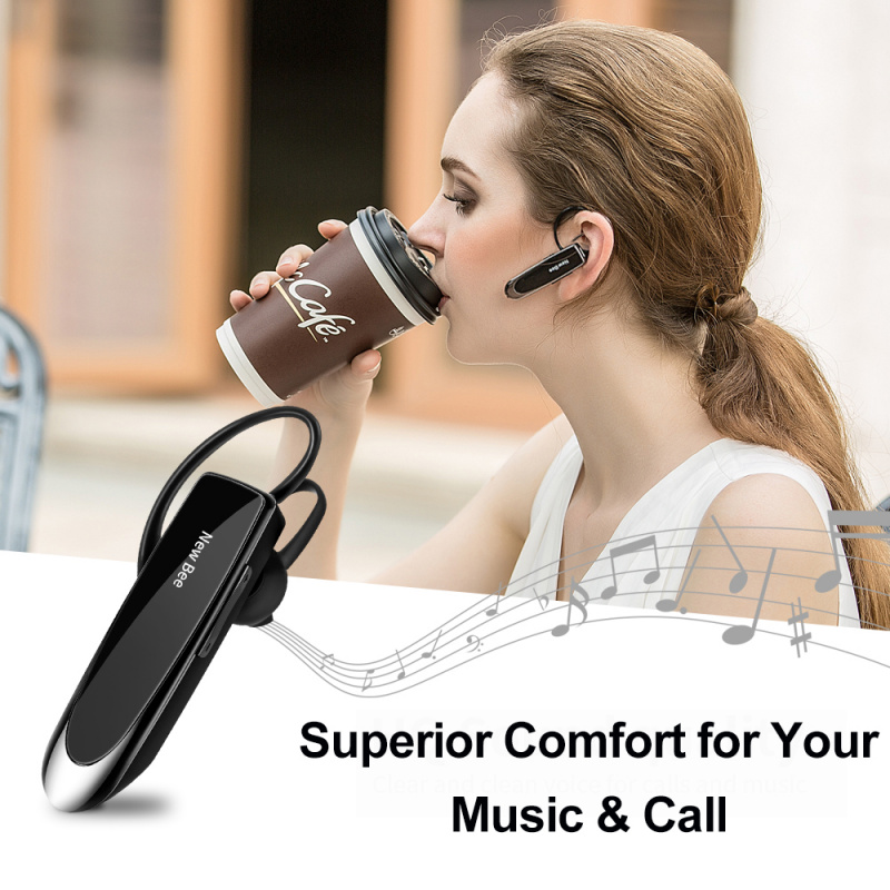 耳機New Bee Bluetooth 5.0 Wireless Headphones Headset Earbuds Earphones with  Mic 24Hrs Mini Handsfree Earpiece for iPhone xiaomi - 匯佰通訊