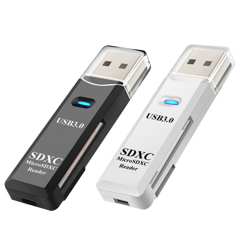 2 in 1 TF Card Reader USB 3.0 Adapter SDHC SDXC MMC Drive Free USB Card  Reader SD Smart Memory Card Flash Drive Cardreader - 幻維電腦匯