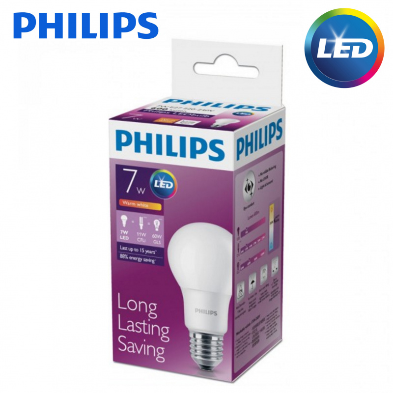 Philips 飛利浦LED 燈泡E27 7W 3000K 600lm 價錢、規格及用家意見- 香港格價網Price.com.hk