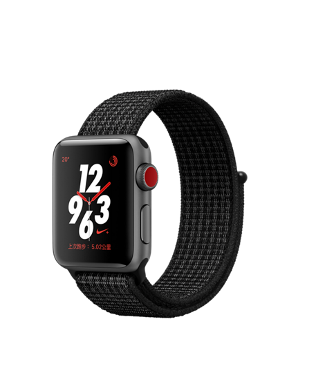 Apple Watch Nike+ Series 3 (GPS + Cellular) - 38 毫米太空灰鋁金屬錶殼配上黑色配純白金色Nike  運動手環價錢、規格及用家意見- 香港格價網