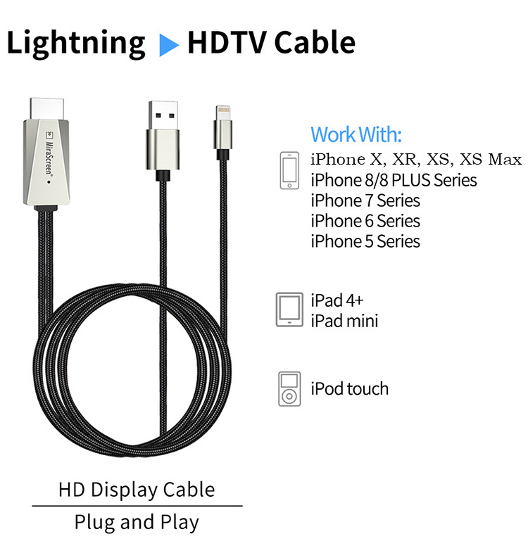 Mirascreen iPhone/iPad Lightning to HDMI AV Cable 價錢、規格及用家意見-  香港格價網Price.com.hk