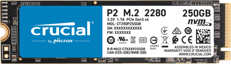 Crucial P2 PCIe M.2 2280 SSD 250GB (CT250P2SSD8) 價錢、規格及用家意見-  香港格價網Price.com.hk